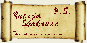 Matija Skoković vizit kartica